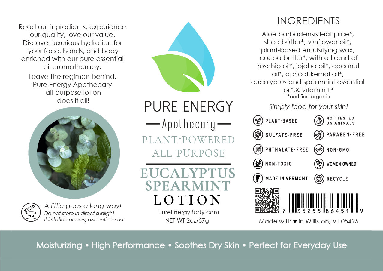 Natural All Purpose Lotion 2 oz (Eucalyptus & Spearmint)-2